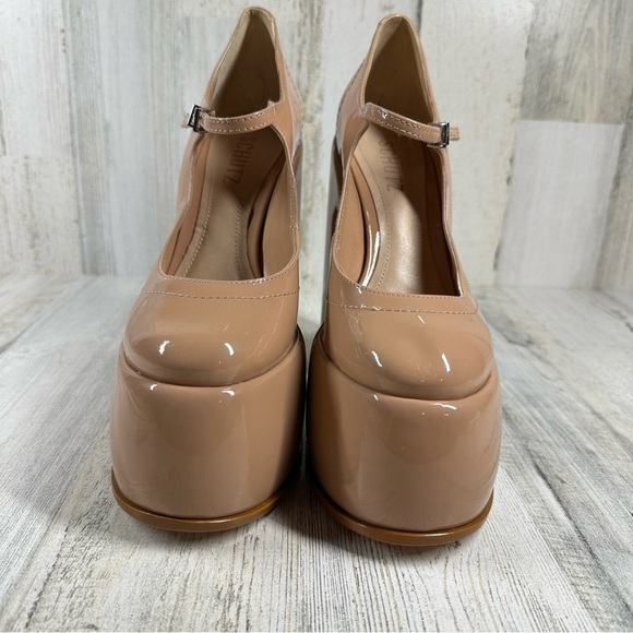 New Schutz Zayne Mary Jane Patent Platform Pump in Nude #201 - Picture 4 of 11